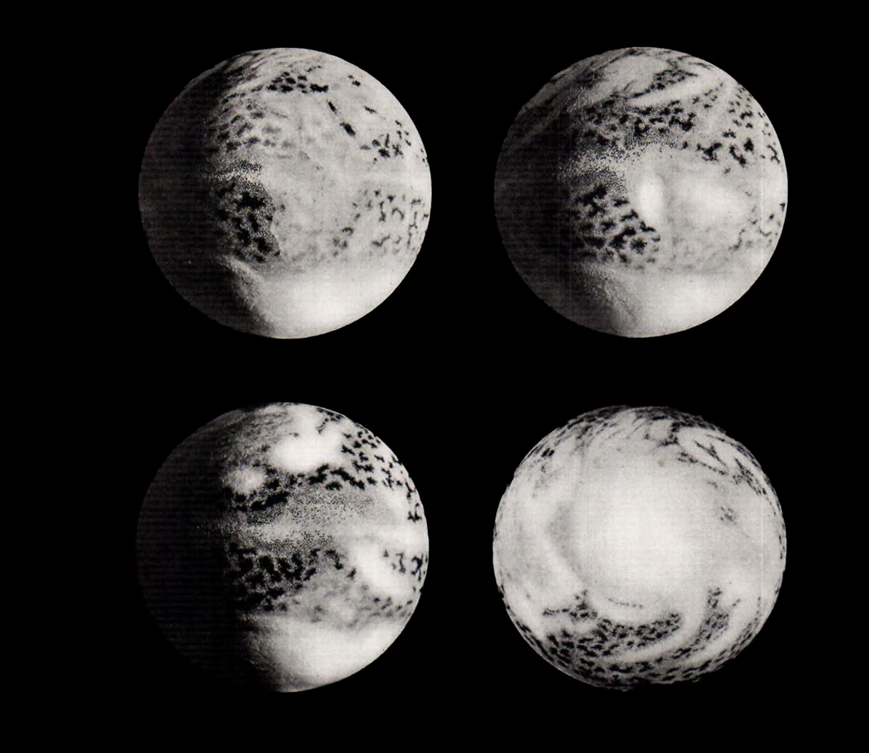Ziemia widziana z kosmosu we wczesnym wydaniu Encyklopedii astronomii Larousse’a; zdjęcie: domena publiczna