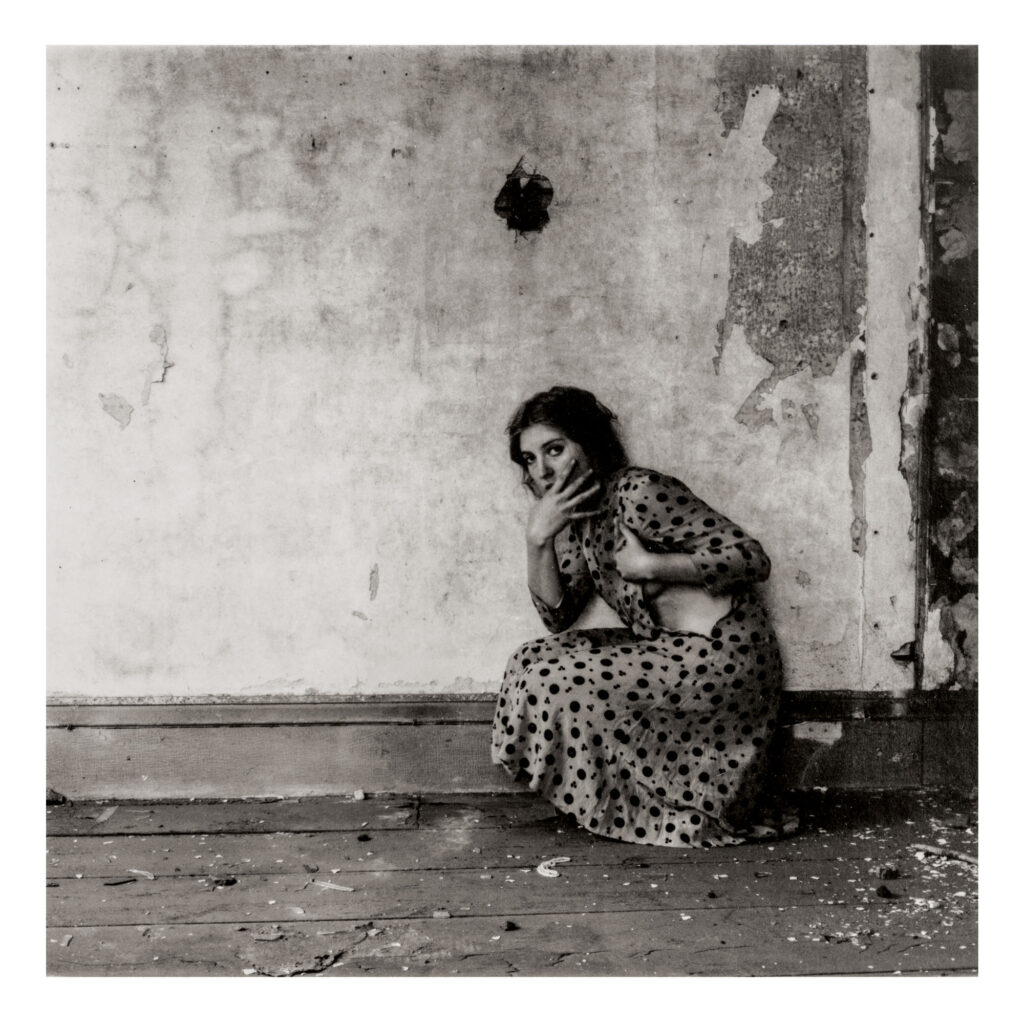 Francesca Woodman, From Polka Dots, from the Polka Dots series, 1976, Gelatin silver print, 5 1/8 x 5 1/8 in. (13 x 13 cm) © Woodman Family Foundation / Artists, Rights Society (ARS), New York