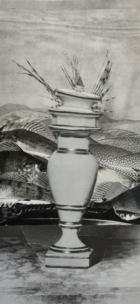 Vase 03 from the Nimfea series, 2019, collage (32.7x15.2cm)