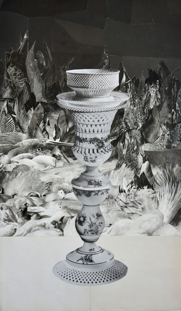 Vase 02 from the Nimfea series, 2019, collage (72.3x40cm)