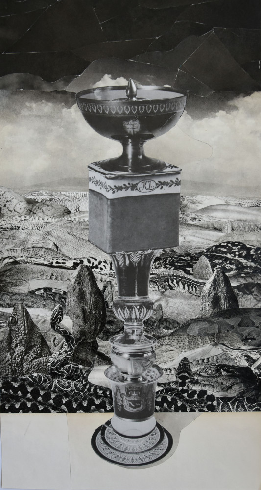Vase 05 from the Nimfea series, 2019, collage (56.8x29.7cm)