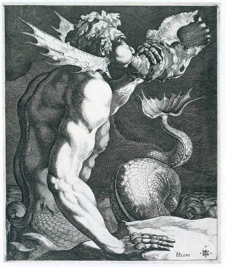 Jacques de Gheyn III "Tryton dmuchający w róg", ok. 1615