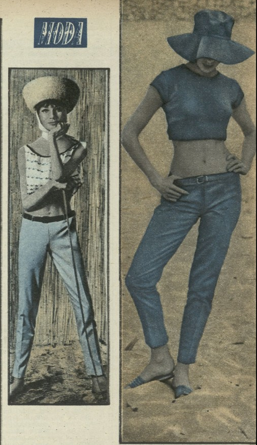 Zdjęcia z rozkładówki modowej w „Przekroju” (nr 896/1962)