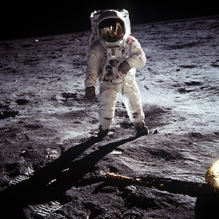 Buzz Aldrin na powierzchni Księżyca podczas misji Apollo 11, zdjęcie: NASA