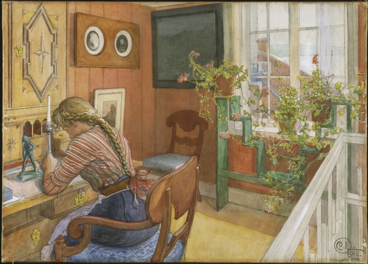 „Pisanie listów. Z serii Dom”, Carl Larsson, zdjęcie: Erik Cornelius / Nationalmuseum