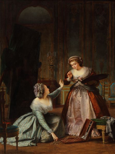 Alexis-Joseph Pérignon, "Maria Antonina zbiera pędzle pani Vigée Le Brunn, 1784", ok. 1859 / New Orleans Museum of Art