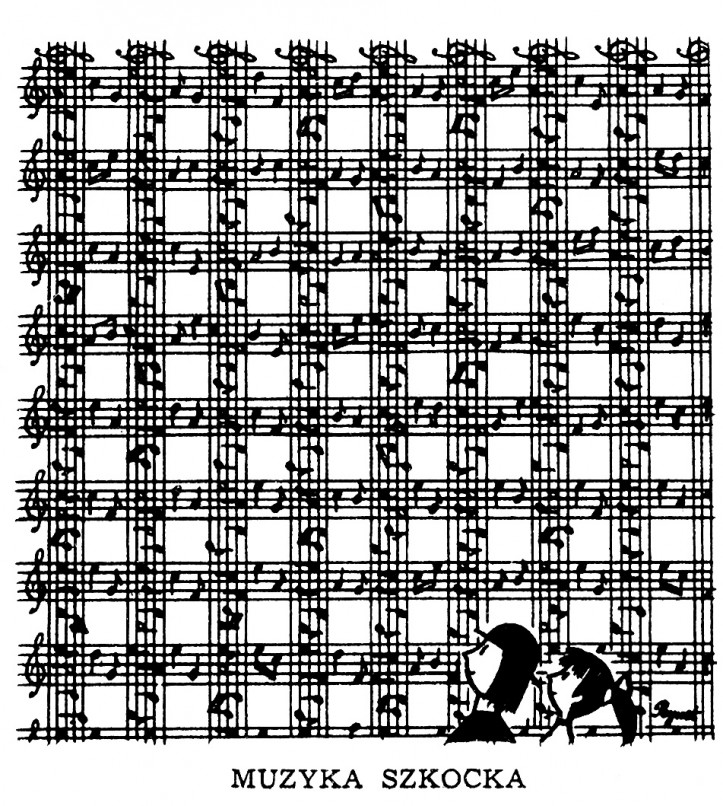 "Muzyka szkocka", Raymond Peynet, rysunek z archiwum nr 787/1960r.