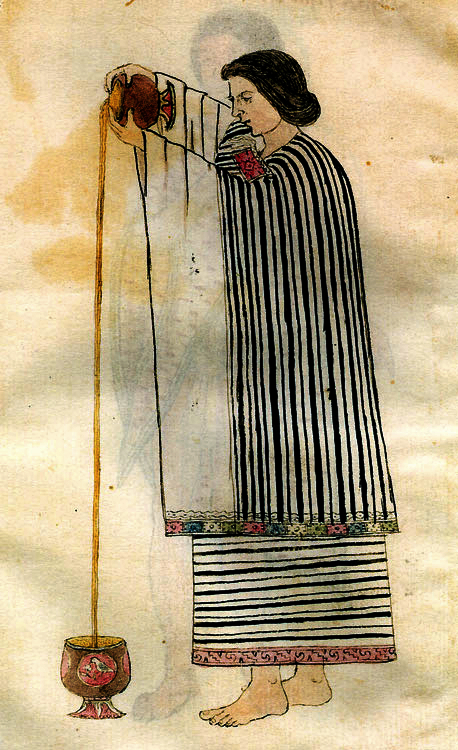 "Kobieta lejąca czekoladę", grafika z Kodeksu Tudela, XVI w. /Muzeum Ameryki