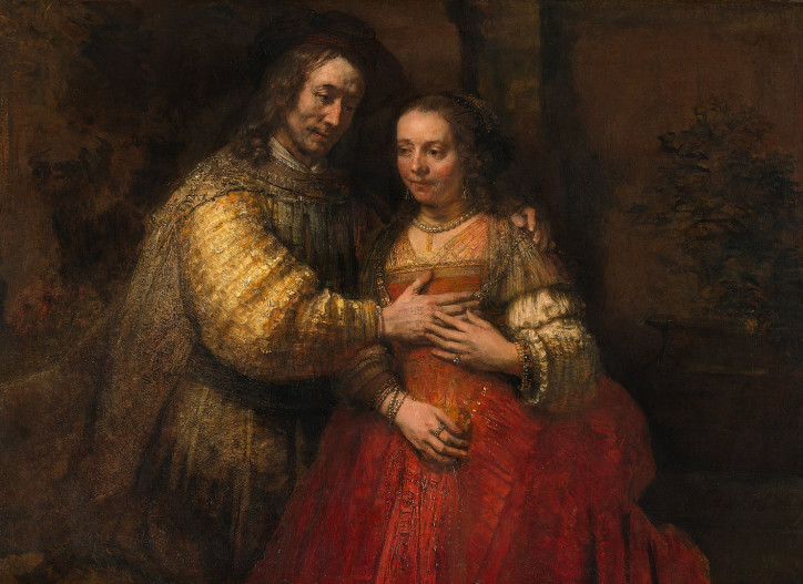 "Izaak i Rebeka (Żydowska narzeczona)", Rembrandt, ok. 1665–1669; źródło: Rijksmuseum, Amsterdam