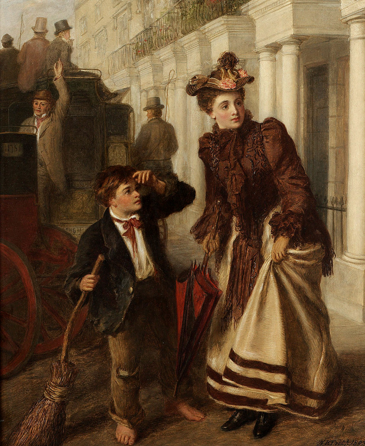 "The Crossing Sweeper", 1893 r., William Powell Frith ; źródło: Bonhams