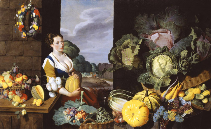 Sir Nathaniel Bacon, Kucharka z martwą naturą z warzyw i owoców