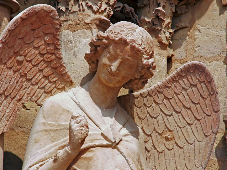 "Uśmiechnięty anioł", 1236–1245, katedra Notre Dame w Reims