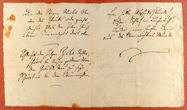 Rękopis "Ody do radości" z autografem, około 1785 r. 