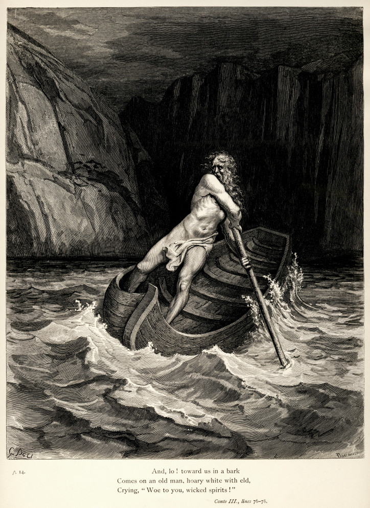 Gustave Dore, Charon (Dante Alighieri, "Boska komedia")