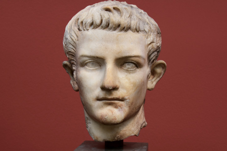 Marble bust of the Roman Emperor Caligula, Carlsberg Glyptotek Museum, Copenhagen, Denmark