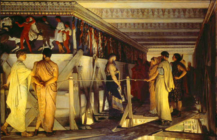 “Phidias Showing the Frieze of the Parthenon to his Friends”, Lawrence Alma-Tadema, 1868, Birmingham Museum and Art Gallery