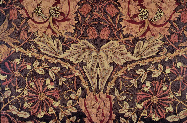 William Morris, "Tkanina z wzorem stylizowanego wiciokrzewu", 1876 r.