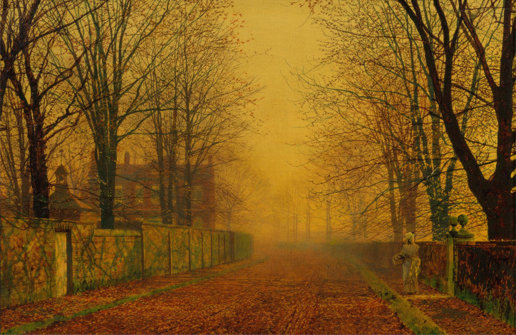"Jesienny wieczór", 1884 r., John Atkinson Grimshaw, Yale Center for British Art/ Wikimiedia Commons (domena publiczna)
