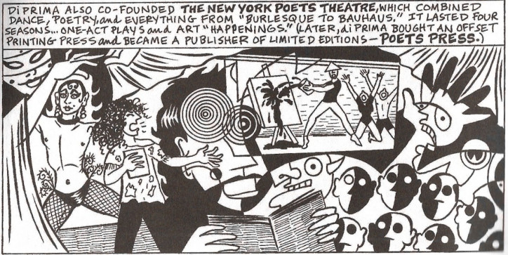 Fragment komiks "The Beats" – Diane di Prima zakłada The New York Poets Theatre