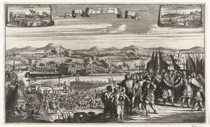 "Zdobycie Bonn przez Willema III w 1673 roku", drzeworyt, Romeyn de Hooghe (domena publiczna)