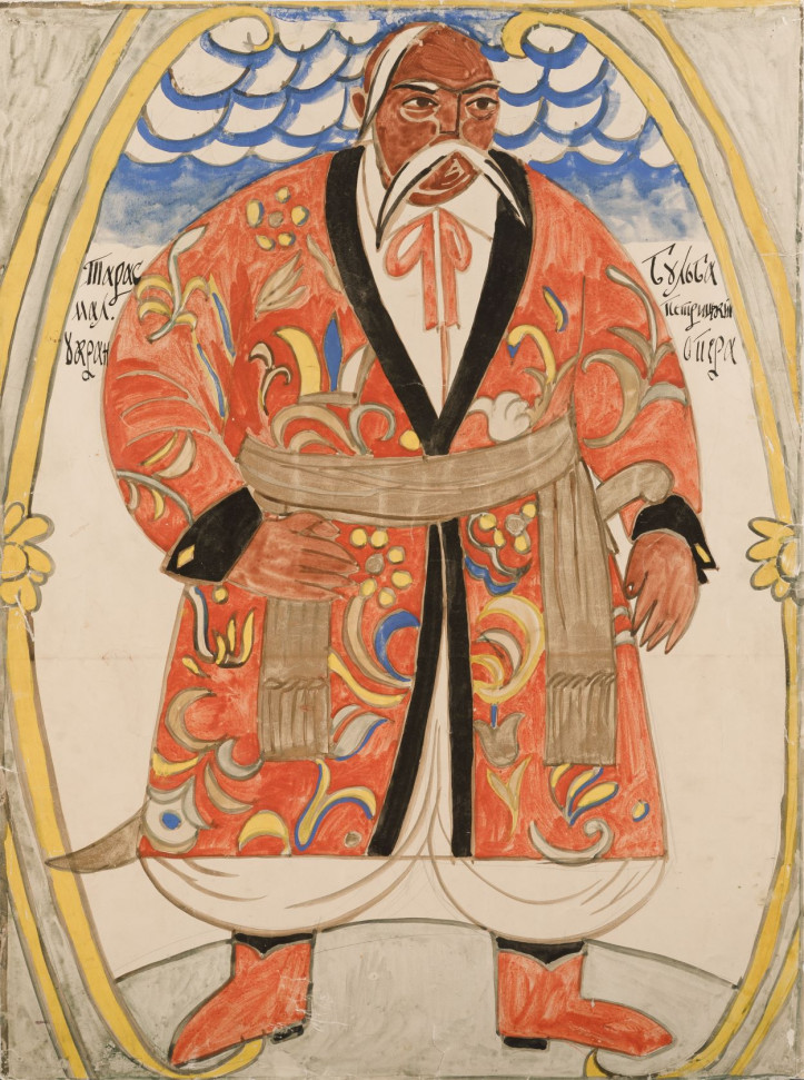 Anatolij Petryckі, szkic kostiumu Tarasa Bulby do spektaklu "Taras Bulba", 1920–1921, papier, gwasz, 63.8 × 47.5, Muzeum Teatru, Muzyki i Kina w Kijowie