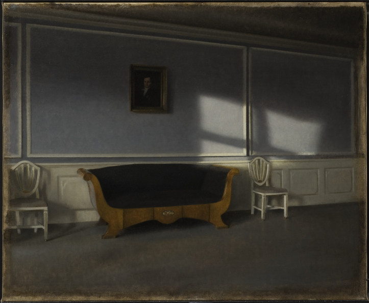 "Słońce w salonie III", Vilhelm Hammershøi, data nieznana, Nationalmuseum Sweden (domena publiczna)