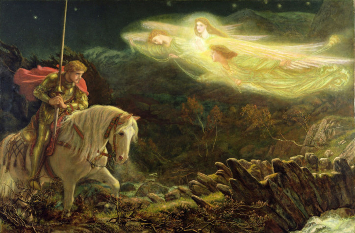 "Sir Galahad - W poszukiwaniu Świętego Graala", Arthur Hughes, 1870 r./ Walker Art Gallery (domena publiczna)
