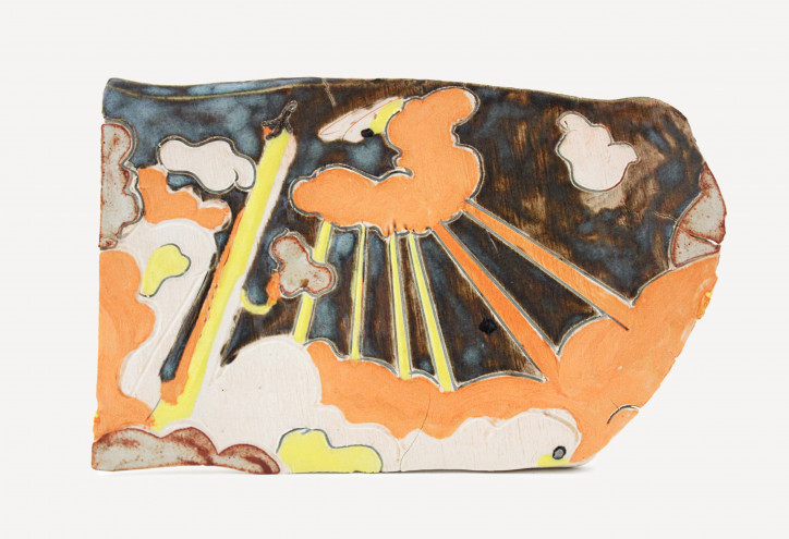 Kevin McNamee-Tweed, "Flight" (Lot), 2019, ceramika szkliwiona, 12,7 × 20,3 cm; zdjęcie: Wild Don Lewis, dzięki uprzejmości Steve Turner Gallery Los Angeles