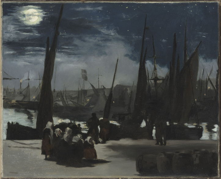 Éduoard Manet, “Le Clair de lune sur le port de Boulogne,” oil on canvas, 1868, Musée d’Orsay (public domain)