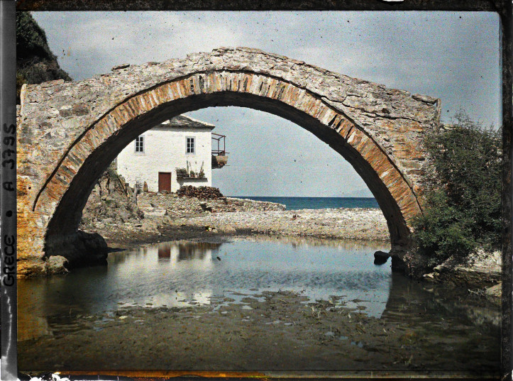 Klasztor Espigmenou, Grecja, 1913 r., fot. Stéphane Passet, Muzeum Alberta Kahna, domena publiczna