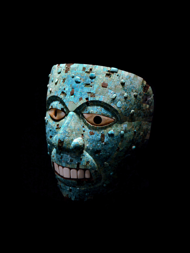 Maska boga Xiuhtecuhtlia (nah. "Turkusowy Pan" lub "Pan Roku"), 1400–1521, Meksyk; zdjęcie: Hans Hillewaert (CC BY-NC-ND 2.0)
